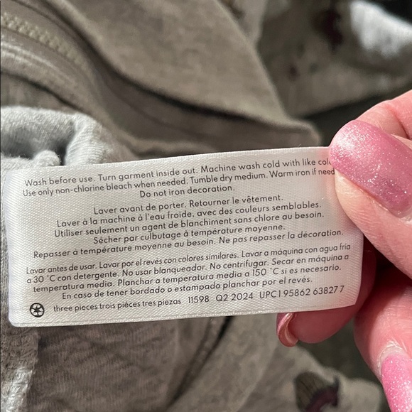 Carter's Gray Quilted Hoodie with Dinosaur Print Preloved - Picture 6 of 6